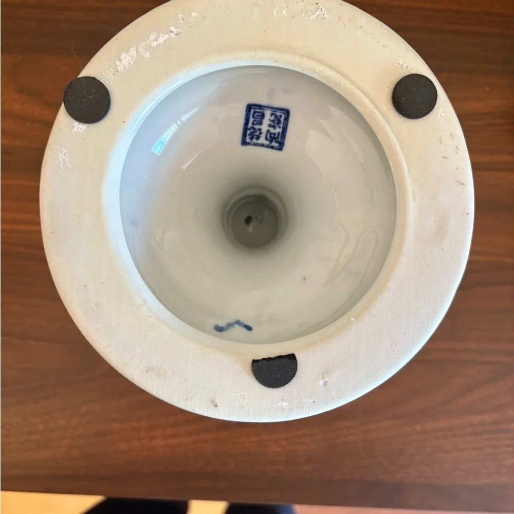 Blue and White Dechang Ceramics Candle Holder Grand Millennial - Picture 5 of 5